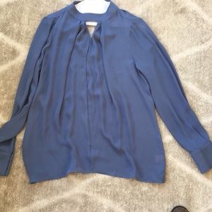 Parker keyhole blouse french blue